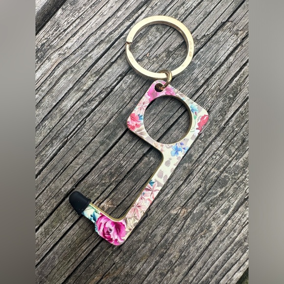 New Johnny Was Floral No Touch Sanitary Keychain - Picture 2 of 3